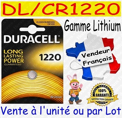 Piles DURACELL DL1220 CR1220 - Vente aussi : CR2032 CR2025 CR2016 CR2430 CR2450