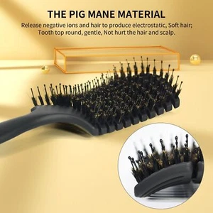 Fit Curly American Hair-African Natural hair Styling Comb Tools Detangling Brush - Picture 1 of 12