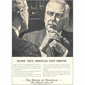 1938 Seagrams: Some Men Should Not Drink Vintage Print Ad - Picture 1 of 1