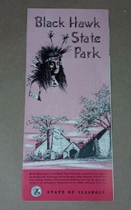 Illinois State Black Hawk State Park Vtg Historical Tourist Pamphlet 1950's 60's - Picture 1 of 4