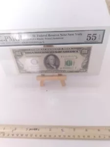 PMG About Uncirculated 55EPQ Fr. 2159-B $100 1950B Federal Reserve Note - Picture 1 of 4