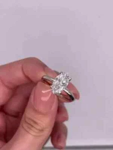 2.0Ct Marquise Cut IGI Certified Lab Grown Diamond Solitaire Ring 950 Platinum - Picture 1 of 11