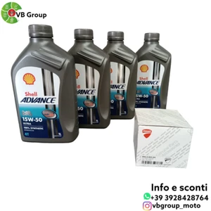 kit tagliando olio Shell Advance 15w50 + filtro UFFICIALE Multistrada 1200 1260 - Imagen 1 de 3
