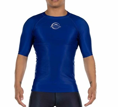 Fuji Sports Baseline IBJJF Ranked BJJ Jiu Jitsu ShortSleeve SS Rashguard - Blue - Image 1 of 2