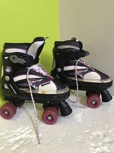 Mongoose Purple Adjustable Inline Size 3-6 Quad Roller Skates - Lights-up - Picture 1 of 15