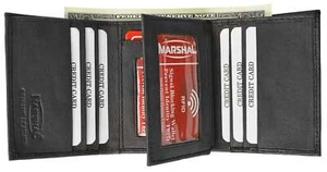 RFID Blocking Men's Leather Classic Trifold Wallet with BOX RFID 1107 BOX - Picture 1 of 13