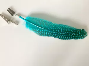 Extensión de cabello pluma negra turquesa o clip para cucarachas retro glamour - Imagen 1 de 3
