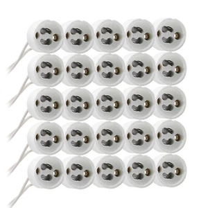 GU10 Fassungen Halogen, LED Lampe Sockel Fassung Keramik Kabel Silikon - Bild 1 von 8