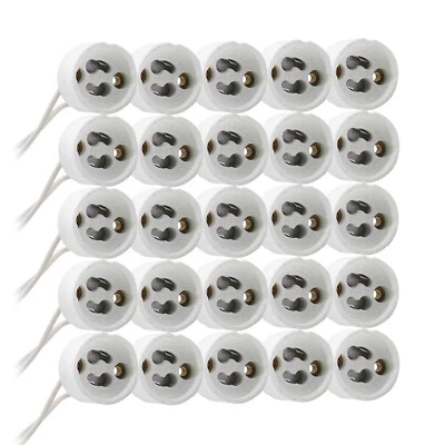 GU10 Fassungen Halogen, LED Lampe Sockel Fassung Keramik Kabel Silikon - Bild 1 von 3