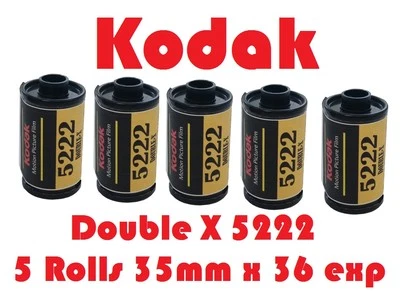 Kodak EASTMAN 5222 DOUBLE-X Five Pack 黑白 35mm x 36 Exp Film Fresh XX — 第 1/4 张图片