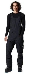 Mountain Hardwear Firefall Bib Short Men's Snow Pants, Volcanic/Foil, XXL - Picture 1 of 8