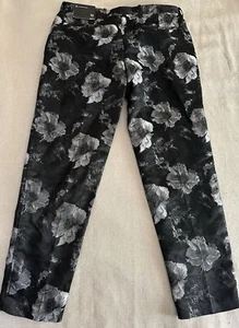 INC Men Slim Fit Floral Pattern Chino Pants, Black Size 34 New - Picture 1 of 8