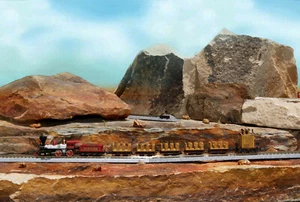 Spur N Thunder Mine Ride 5 LINKED Open Side Old West Excursion Cars Set  - Bild 1 von 5