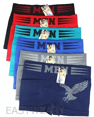 Lote de 6 paquetes de calzoncillos boxer de microfibra para hombre ropa interior compresión elástica deporte flexible Foto 1 de 2