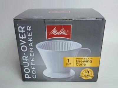 Melitta #4 Porcelana Una Taza Verter Sobre Cafetera Blanca 1 Taza Nuevo en Caja Foto 1 de 4