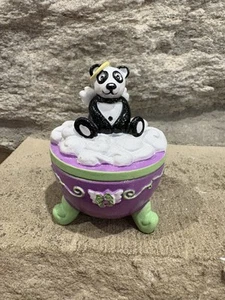 Claire’s Y2K Angel Panda Trinket Box Wishes Friendship Green 2006 - Picture 1 of 4
