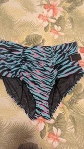 Torrid Hi Bottom blau pink geraffte Schwimmen Bikinihose Gr. 3X Neu mit Etikett - Bild 1 von 5