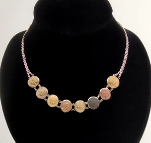 19. Jh traumhaft Lava-Kette Italien Halskette Portrait 9 Stein Kamee Biedermeier - Bild 1 von 12