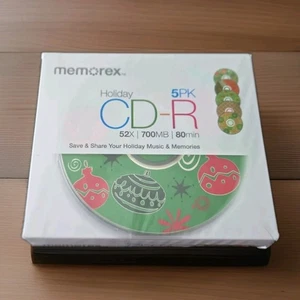 Memorex CD-R (5er Pack) 52X | 80 min | 700 MB Xmas Holiday Design NEU VERSIEGELT - Bild 1 von 8