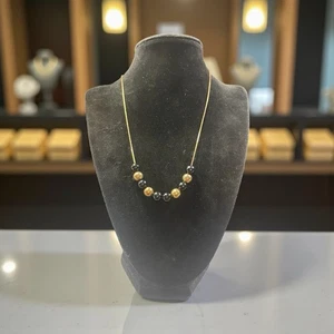 Vintage schwarz und gold 18" Halskette - Bild 1 von 4