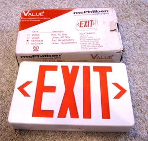 Letrero de salida de iluminación de emergencia McPhilben - Imagen 1 de 2