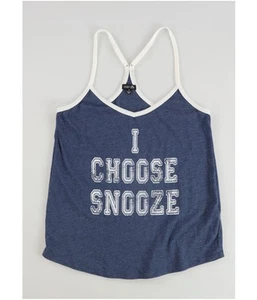 Cozy Zoe Womens I Choose Snooze Pajama Sleep Tank Top, Blue, Small - Picture 1 of 2