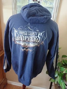 Vintage Orange County Choppers Hoodie Herren L Blau Grafik Logo New York Y2K - Bild 1 von 4