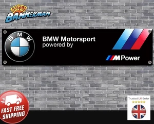 BMW Powered by M Logo Banner for Garage, Workshop, Showroom M2, M3, M4, LARGE - Picture 1 of 2