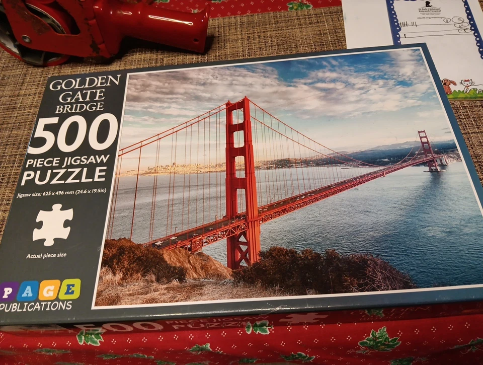 Page Publications "GOLDEN GATE BRIDGE" 500 Piece Puzzle 24.6" x 19.5" Complete  - Image 1 of 4
