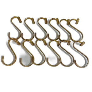 #8353 S SHAPE SHOWER CURTAIN HOOKS BRASS COLOR - Picture 1 of 3