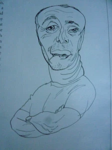 Celebrity owned *DAVID GEFFIN UNGLOVED CARICATURE/CARTOON* & LA Magazine article - Picture 1 of 2