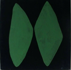 Gudrun Freder Grüne Farbflächen auf schwarzem Grund Acryl - Picture 1 of 8