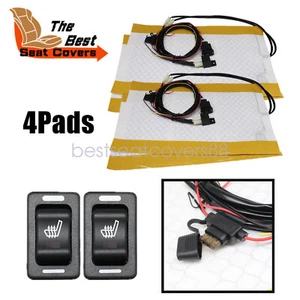 Seats Carbon Fiber Heated Seat HEATER PAD KIT Car Cushion Switch 12V Universal - Picture 1 of 9