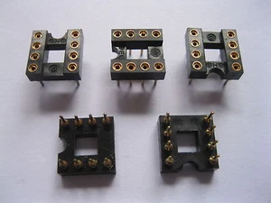 180 pcs IC Socket Connector 8 PIN Round DIP High Quality Gold Plated X=7.62mm - Imagen 1 de 2