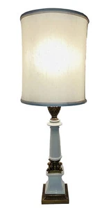 Hollywood Regency Style Stiffel Brass & Porcelain Table Lamp EX Cond - Picture 1 of 17