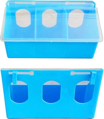 3 HOLE PLASTIC QUAIL PIGEON DOVE BIRD OUTSIDE OF CAGE FEEDER - Image 1 of 3