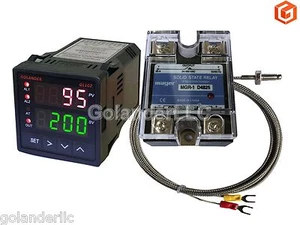 Controller temperatura F/C PID digitale doppio display + termocoppia K + 25A SSR - Foto 1 di 5