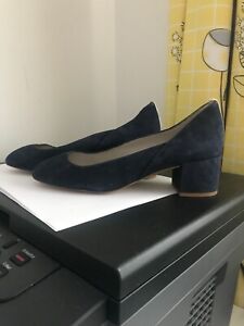 BODEN BLUE LEATHER SUEDE SHOES SIZE 4 - 37 - NEW !