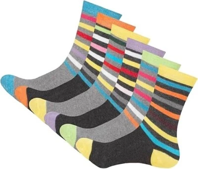 Damas Mujeres Calcetines 6 Pares Diseño Color Mezcla Algodón Diseñador Adultos 4-7 Foto 1 de 3