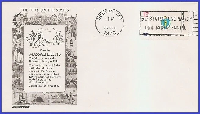 USA5 #1638 U/A ARISTOCRAT FDC   Massachusetts State Flag - Image 1 of 1