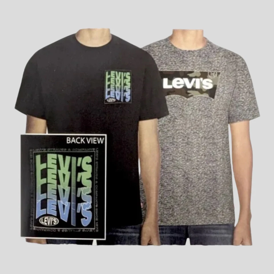 Levis Youth 2 Pack Tee Size 5/6 Gray Black Short Sleeve