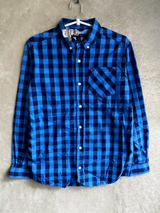 Tommy Hilfiger Casual Formal Shirts Top Size L Boys Kids Blue Checked Logo - Picture 1 of 11