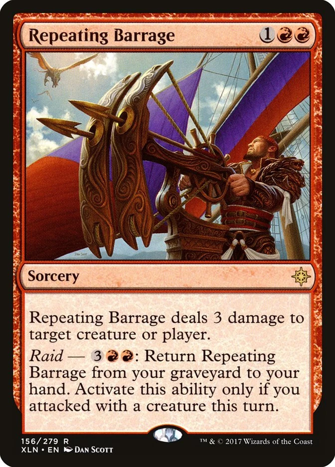 MTG Magic the Gathering Repeating Barrage (156/317) Ixalan Russian LP - Image 1 of 1