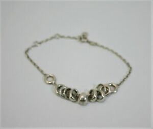  Links of London Sterling Silver Ring Bead Bracelet 7.5" Long - Thames Hospice
