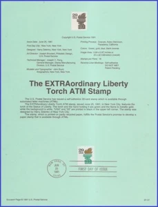 USA8 #2531A U/A SOUVENIR PAGE FDC   Liberty Torch ATM - Bild 1 von 1