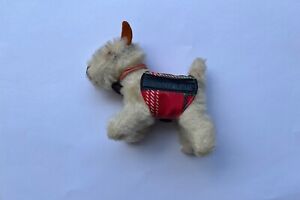 Vintage Ginny Doll Pup Plaid Coat Ribbon Bell Sparky Steiff Dog GUC