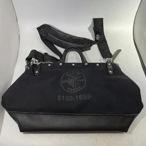 Borsa porta attrezzi Klein Tools Deluxe tela nera 16 pollici 510216SPBLK con tracolla - Foto 1 di 8