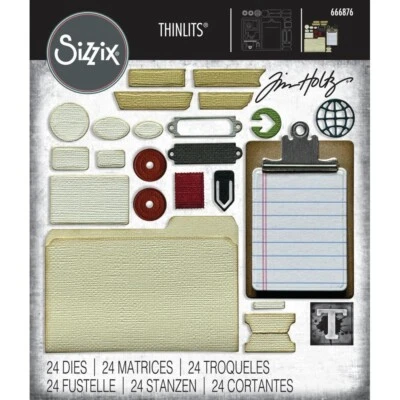 Tim Holtz Sizzix Thinlits Die ~ VAULT NOTEWORTHY ~ 666876 - Image 1 of 4