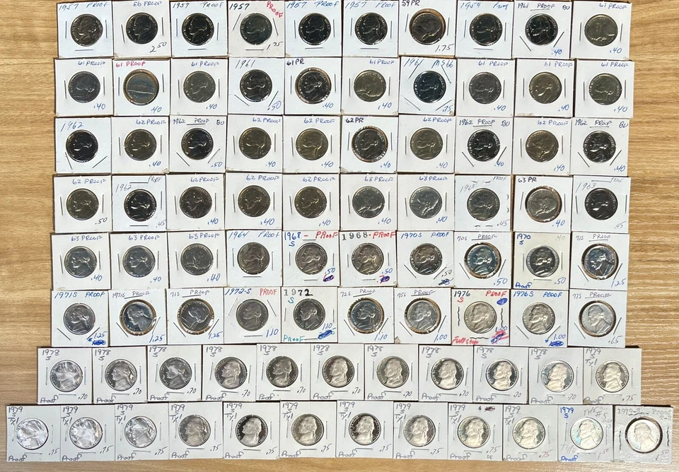 83 Jefferson Proof Nickels 1956-1979! Instant Coin Collection & Free Shipping! - Image 1 of 4