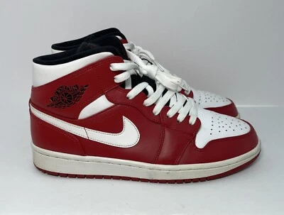 Nike Air Jordan 1 Retro Medio Gimnasio Rojo Blanco Negro Hombres Talla 9 Tenis 554724-605 Foto 1 de 4